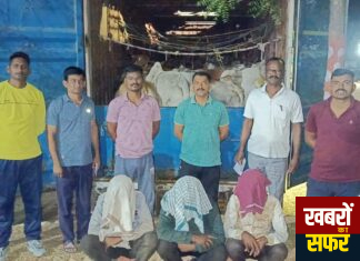 विरूर पुलिस ने गौवंश तश्करी मे कंटेनर को गिरफ्तार किया