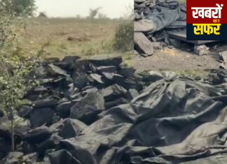 मारेगांव पुलिस नजर के सामने ट्रक से काले कोयले की तश्करी