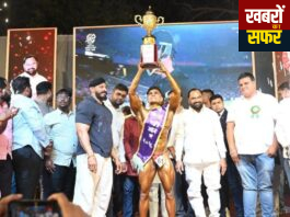 चंद्रपुर आमदार श्री” बॉडीबिल्डिंग स्पर्धा में नागपुर के योगेश शेंडे ने “आमदार श्री 2026″ का पुरस्कार जीता।