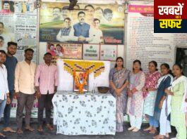 आमदार सुधीरभाऊ मुनगंटीवार सेवा केंद्रातर्फे वीर बाबुराव शेडमाके यांना अभिवादन