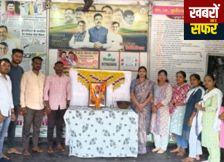 आमदार सुधीरभाऊ मुनगंटीवार सेवा केंद्रातर्फे वीर बाबुराव शेडमाके यांना अभिवादन