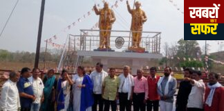 गुडसेला येथे महामानव डॉ बाबासाहेब आंबेडकर आणि लोकशाहीर अण्णाभाऊ साठे यांच्या संयुक्त पुतळ्याचे अनावरण*