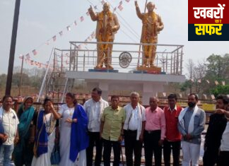 गुडसेला येथे महामानव डॉ बाबासाहेब आंबेडकर आणि लोकशाहीर अण्णाभाऊ साठे यांच्या संयुक्त पुतळ्याचे अनावरण*