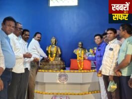 नांदा फाटा येथे ड्रा बाबासाहेब आंबेडकर यांची जयंती मोट्या उत्साहात साजरी