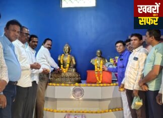 नांदा फाटा येथे ड्रा बाबासाहेब आंबेडकर यांची जयंती मोट्या उत्साहात साजरी