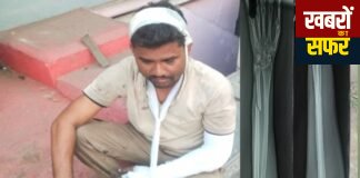 सिर पर लाठी से गैगवार 8 टांके और हाथ की हड्डी टूटी