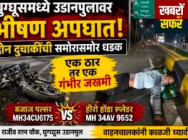 घुग्घुस फ्लाईओवर पर भीषण सड़क हादसा