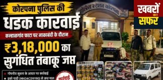 कोरपना में पुलिस की बड़ी कार्रवाई